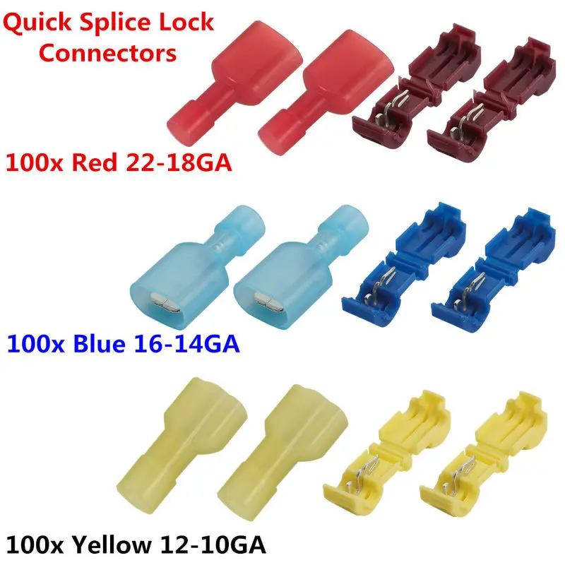50 FEMALE CONNECTOR USA 100 X BLUE FULLY INSULATED QUICK DISCONNECT 50 MALE