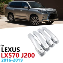 

ABS Chrome Door Handle Luxurious handle Protective covering Cover Trim For Lexus LX570 J200 LX450d 2016~2019 Car Styling 2017