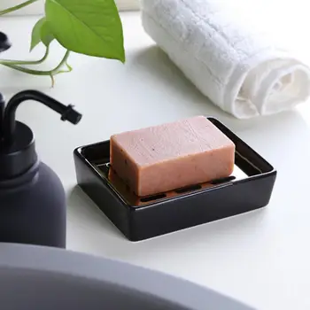 

Portable Soap Tray Holder Rectangle Bathroom Stainless Steel Ceramic Double Layer Drainer Soap Tray Holder Home Storage