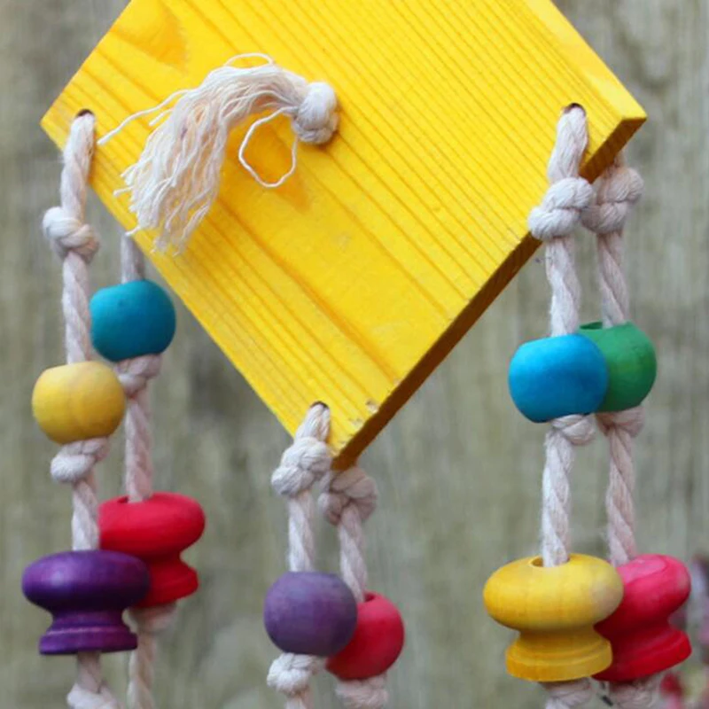 Игрушка попугай клетка для птиц качели гамак для домашних животных Птица висячая бусина подвесная игрушка попугай любовь птица зяблик деревянная жевательная игрушка