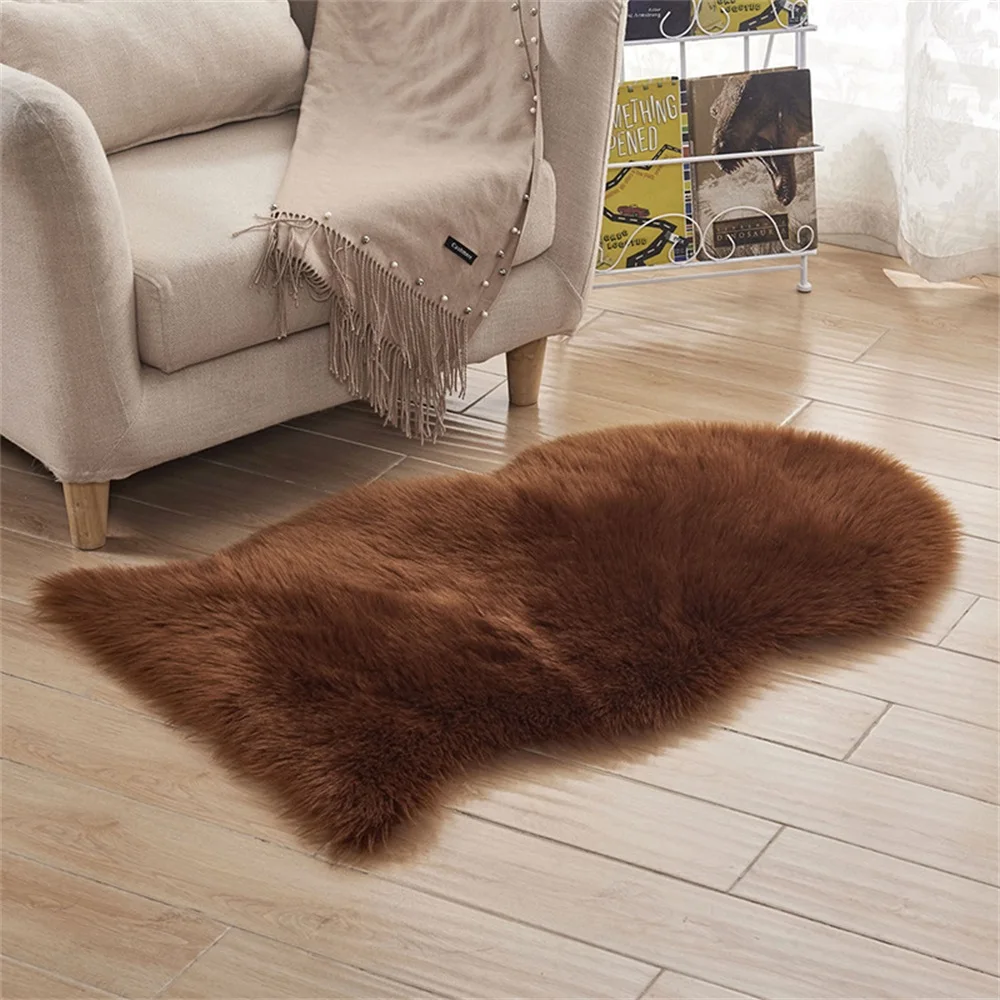 1pc Soft Imitation Wool Sofa Cushion Rug Non-Slip Whole Sheepskin Bay Window Living Room Bedroom Blanket Carpet Cushion M/L