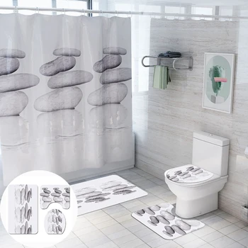 

stone pattern cortinas de bano navidad bathroom shower curtain mildew proof bath curtains fabric screen home decoration DW090