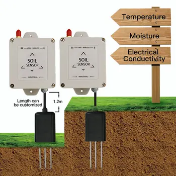 

LoRa wireless conductivity soil meter sensor 433/868/915mhz temperature humidity conductivity 3 in 1 sensor data logger
