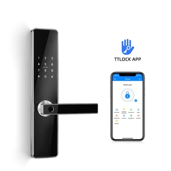 

Tiffine Smart Fingerprint Door Lock Security Upmarket 6-in-1 TTLock WiFi APP Remote Control Door Lock for Home Apartment
