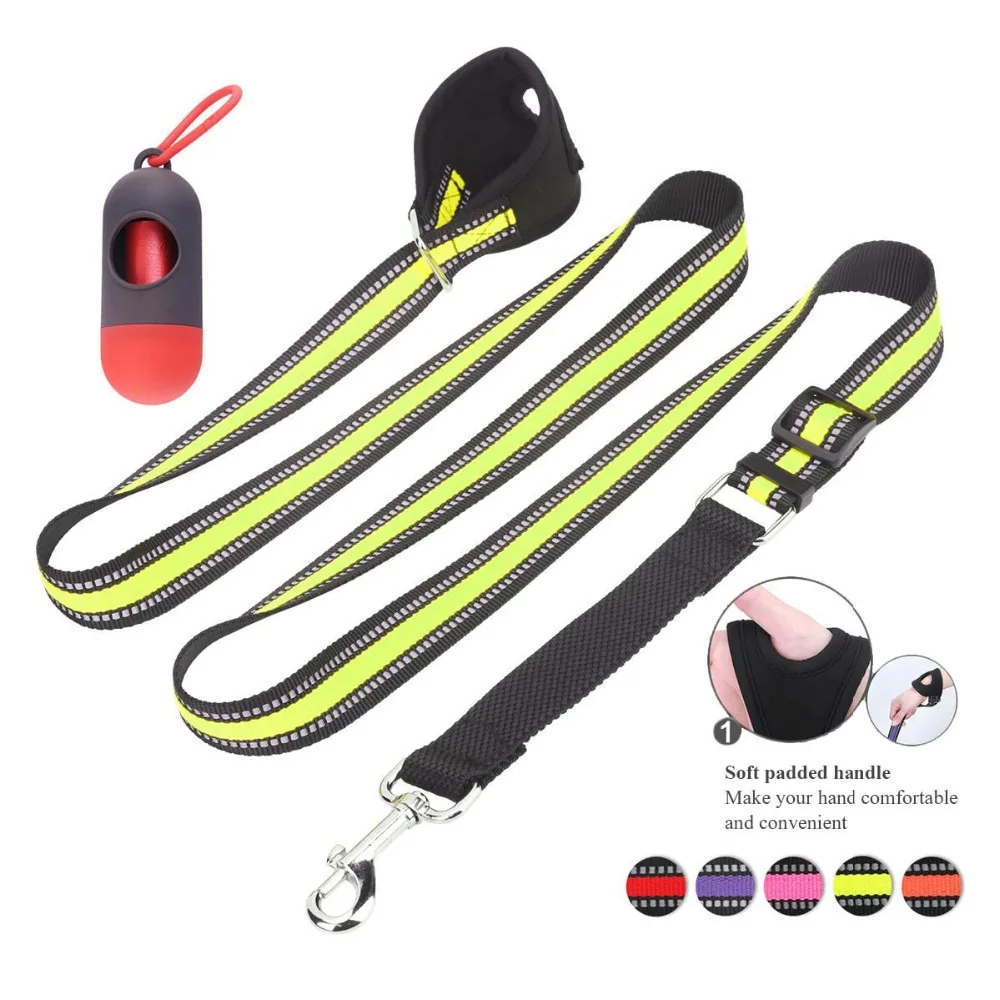 Dog Leash Adjustable Durable Reflective Dog Leashes for Running Walking Training Hiking Soft Safety Control Lead Leash for Dogs