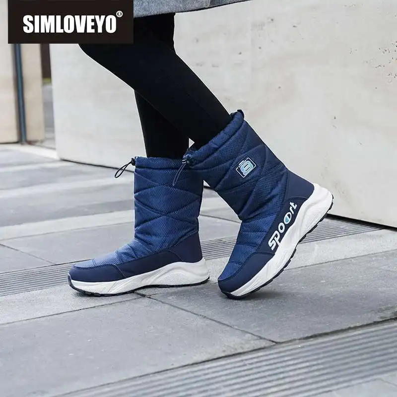 

SIMLOVEYO Snow Boots Women Winter Ladies Platform Warm Fur wedges heels Ankle Boot Female Casual Shoes footwear zapatos botas