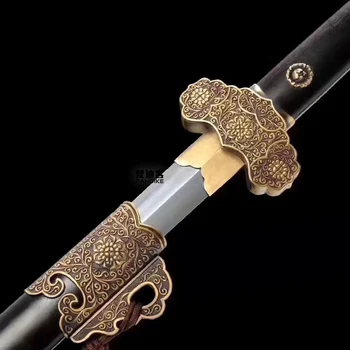 

New quality Handmade Folded steel forging China's tang dao Copper decoration Tang Dynasty all sides Long Sword Full Tang sharp
