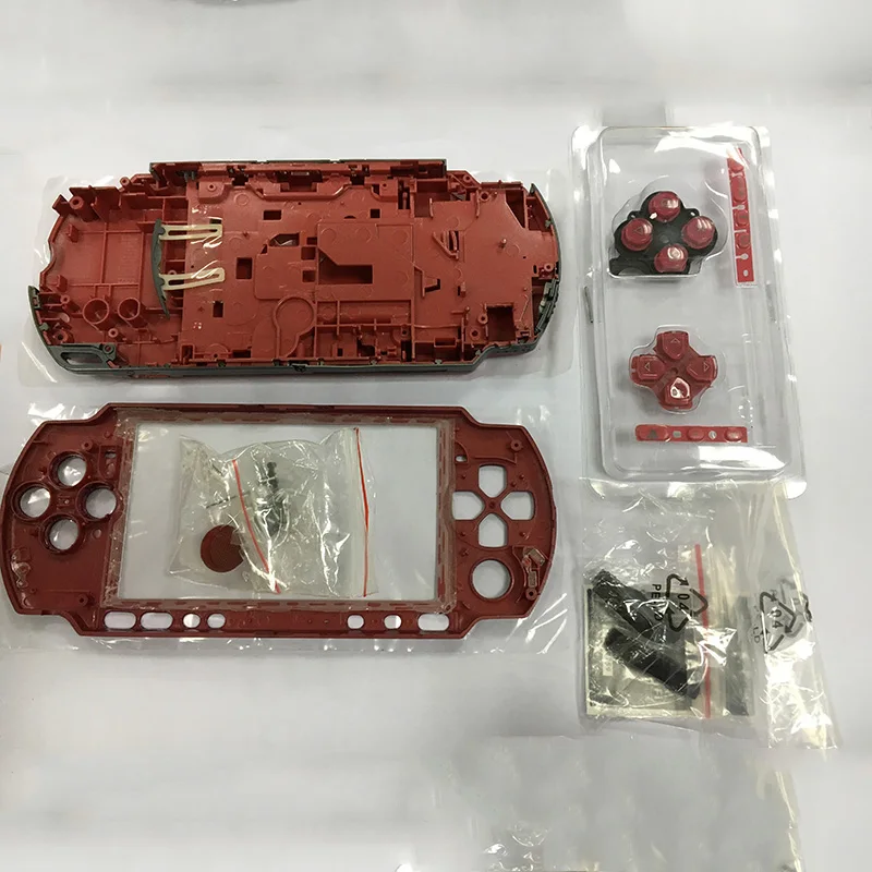 Красный полноразмерный Корпус Корпуса для PSP3000 PSP2000 PSP 1000 сменный корпус