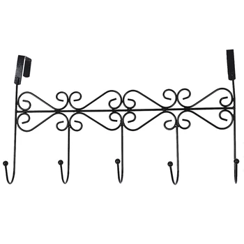 

5 Hanger Black Towel Hat Coat Clothes Wall Hook Over Door Bathroom