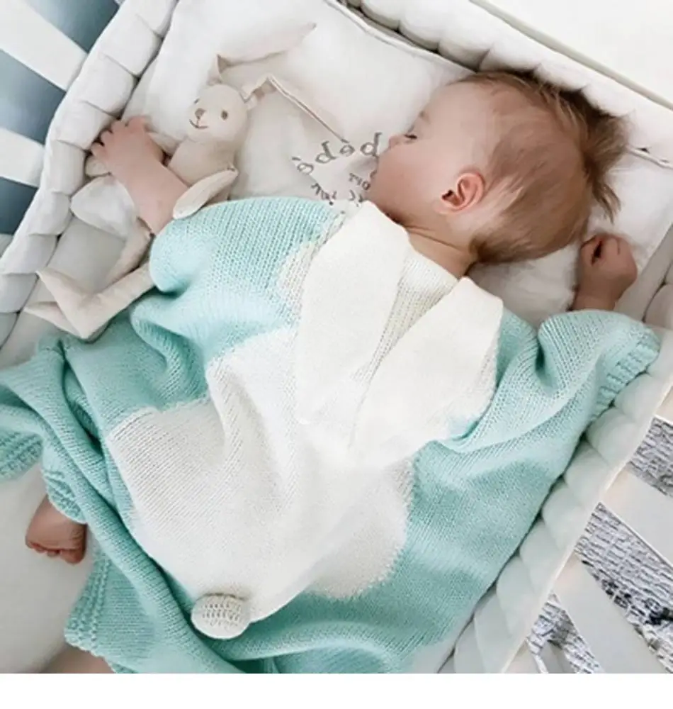 raposa orelha cobertor do bebê swaddle envoltório malha xadrez recebendo cobertores macio bonito do bebê colcha de cama para crianças infantis