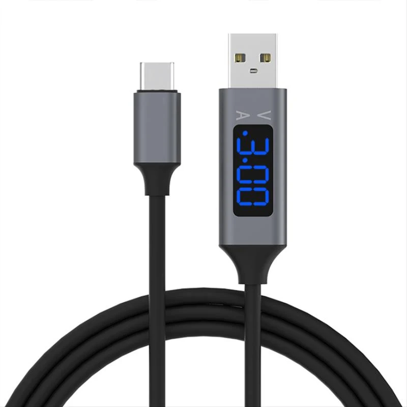 1 м usb type C Micro USB кабель для быстрой зарядки USB C кабель с светодиодный цифровым дисплеем кабель для мобильного телефона для Xiaomi huawei samsung