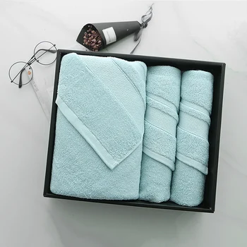 

Adults Soft Bath Towel Cotton Gift Box 3 Pieces Cotton Thicken Women Men Wedding Custom Embroidered Bath Towel Christmas W