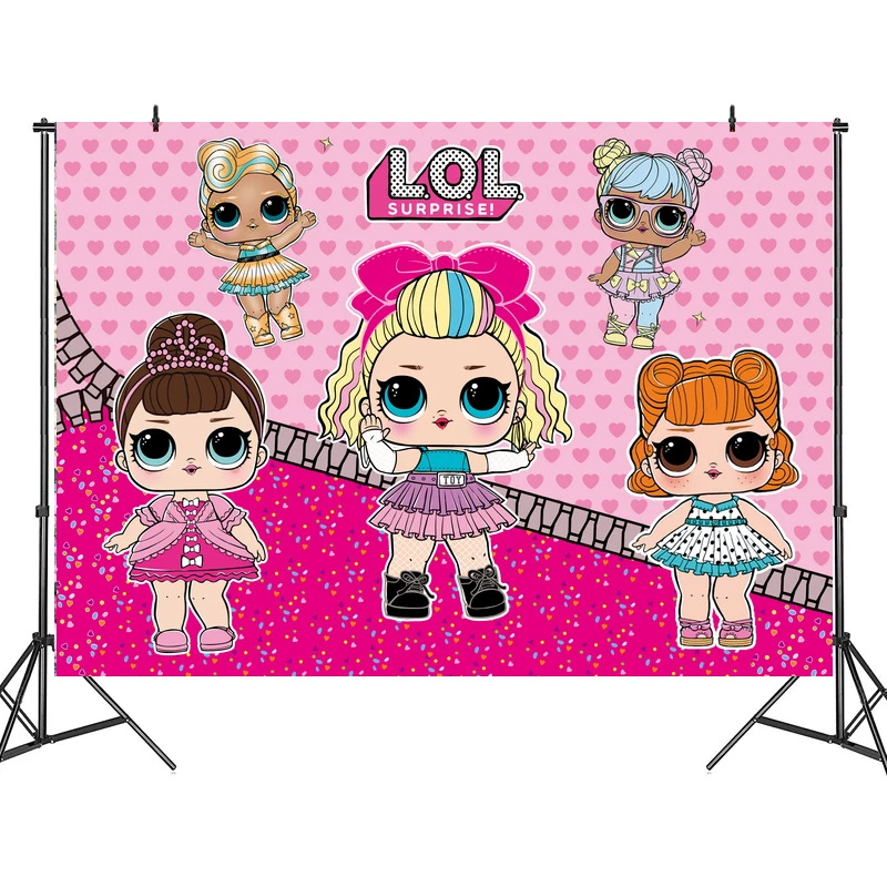125*80cm Lol Surprise Party Birthday Background Cloth House Decoration Theme  Dress Cloth Dolls Figure Best Gift - Action Figures - AliExpress