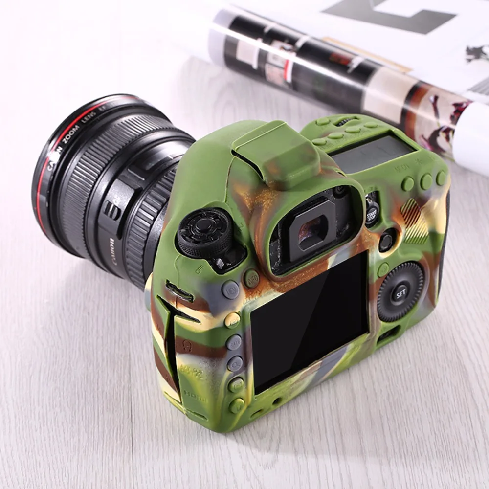PULUZ чехол для Canon EOS 5D MarkIII/5D3 мягкий силиконовый резиновый защитный чехол для камеры чехол для кожи камуфляжная камера сумка