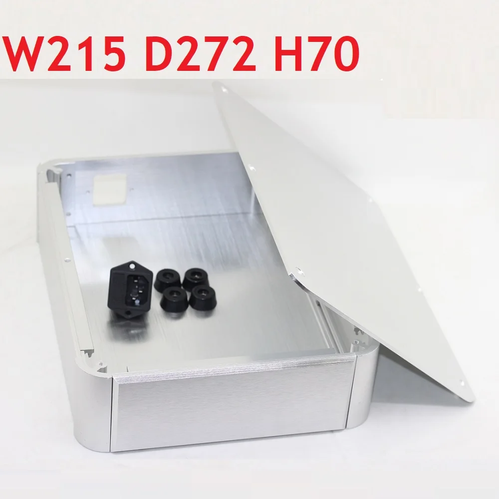 Средний размер DIY коробка D272 W215 H70 DAC серебристая алюминиевая трубка усилитель