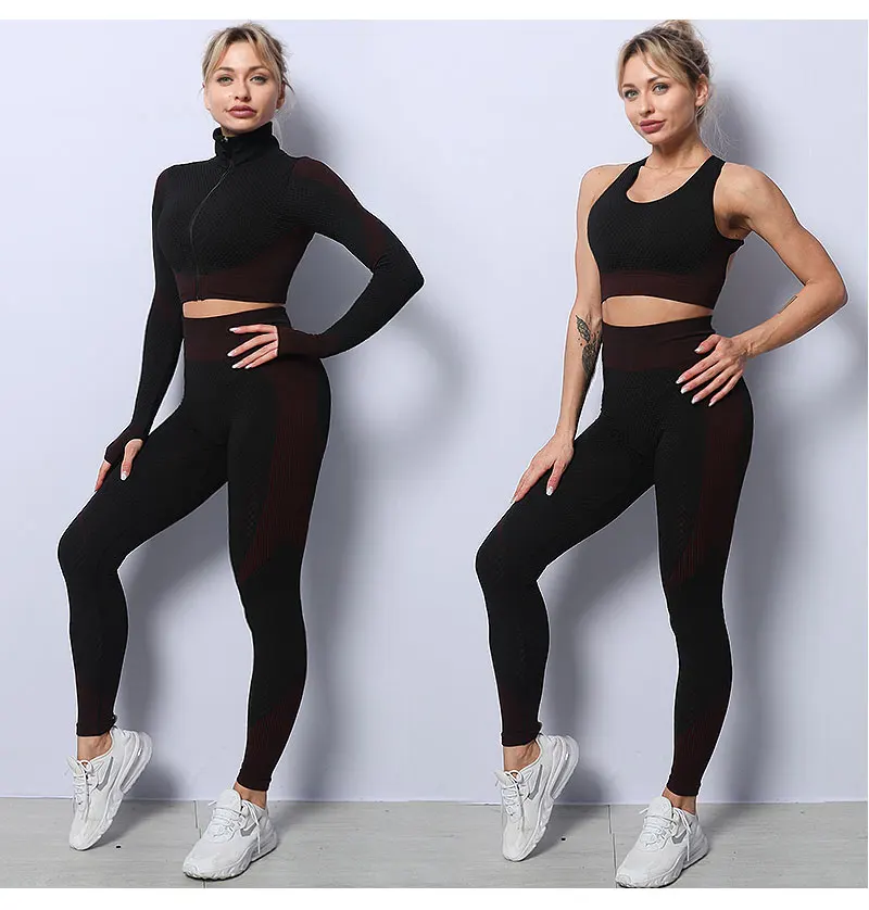 Women Yoga Set Gym Set Yoga Bra Suits Gym Clothing Sport Fitness Suit Running Clothes Yoga Top Leggings Women Seamless Gym Suit