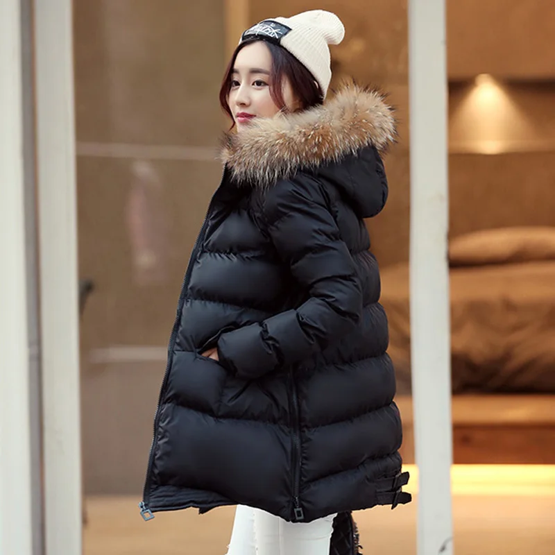 

Winter Jacket Women 2020 New Parka Korean Bubble Coat Padded Jacket Raccoon Fur Collar Warm Clothes Parkas MD-001 KJ3551