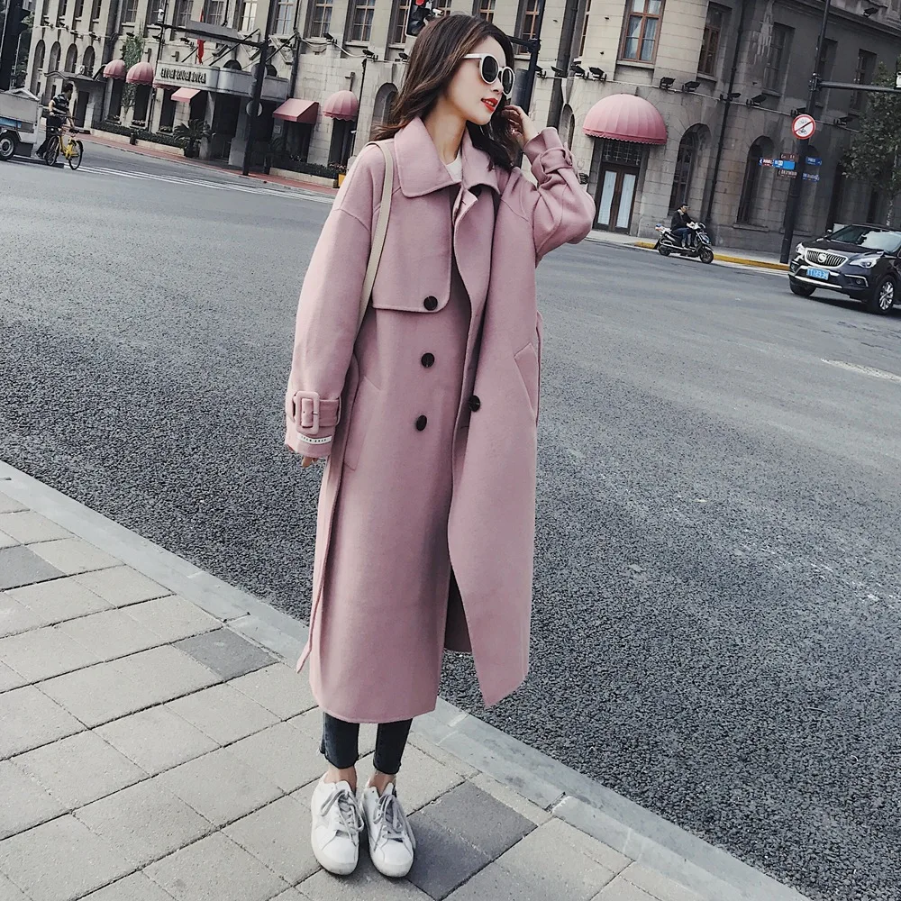 

Photo Shoot Fashionable Woolen Jacket 2019 Autumn And Winter New Style WOMEN'S Dress Retro CHIC-Style Waist Hugging Double Breas