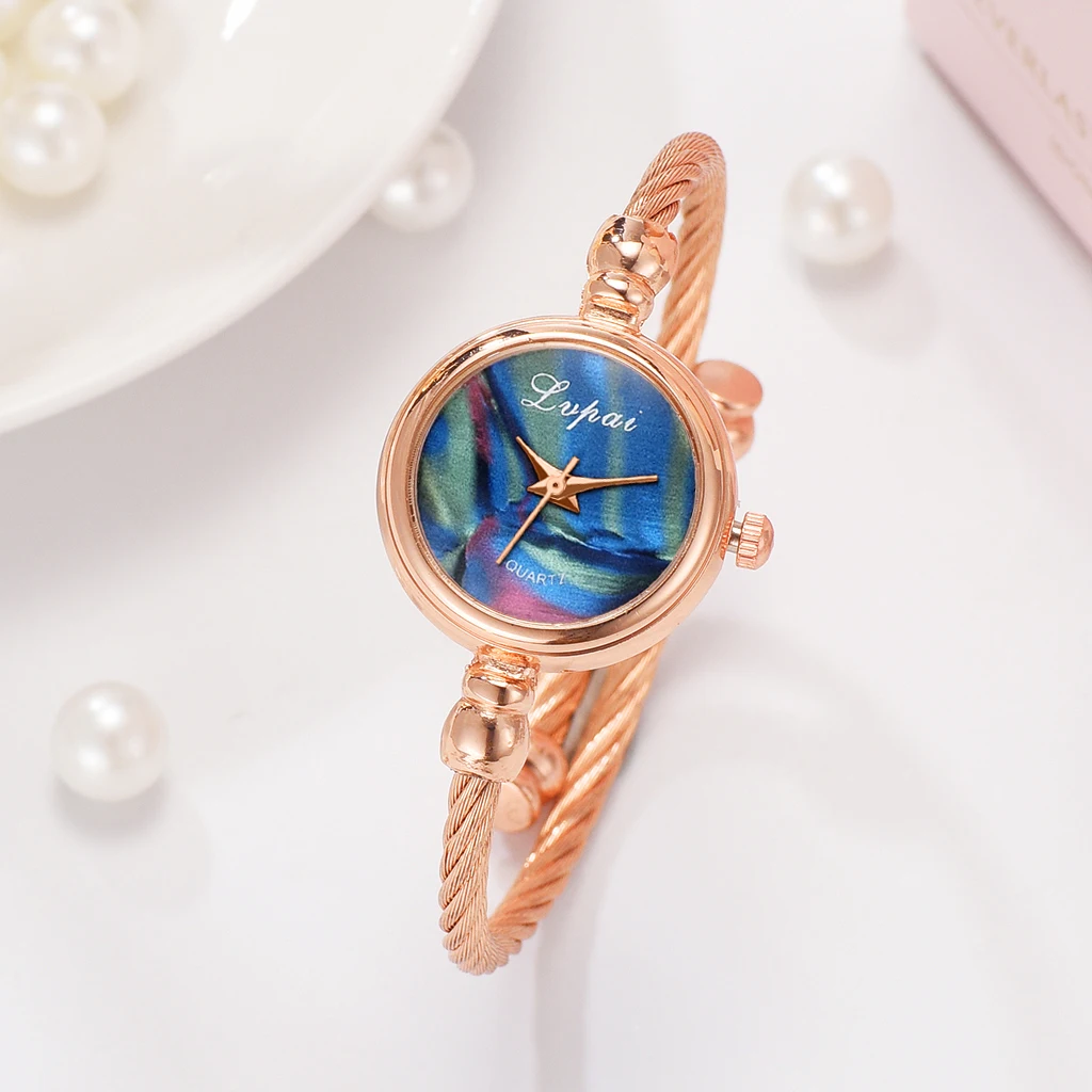 Модный бренд lvpai роскошные часы женские часы-браслет Высокое качество Сапфир звезды женские кварцевые часы, простой золотые часы Для женщин