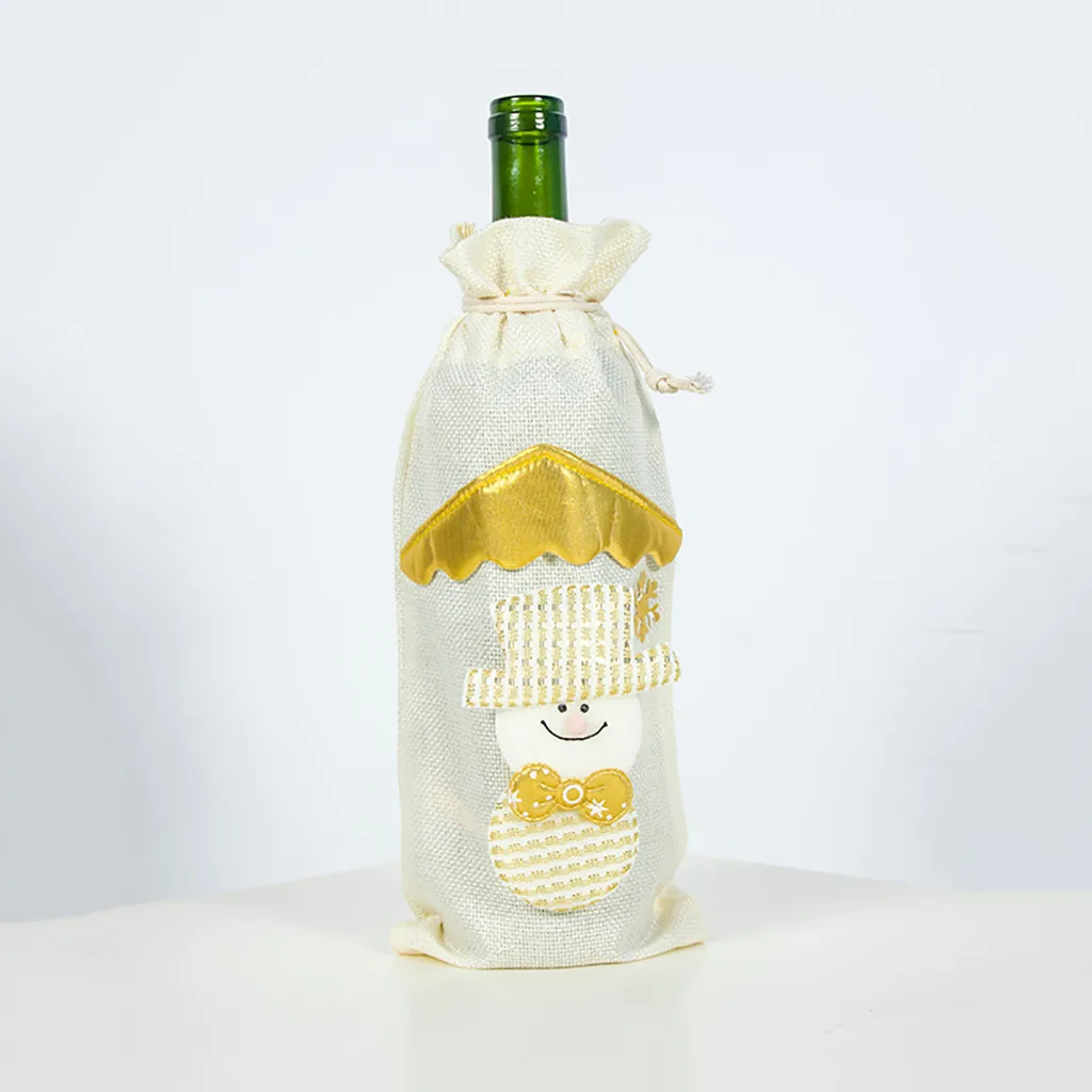 Мешок бутылки шампанского Рождество стерео старый человек льняная бутылка набор украшение для вечеринки; Рождество платье L903 - Цвет: F