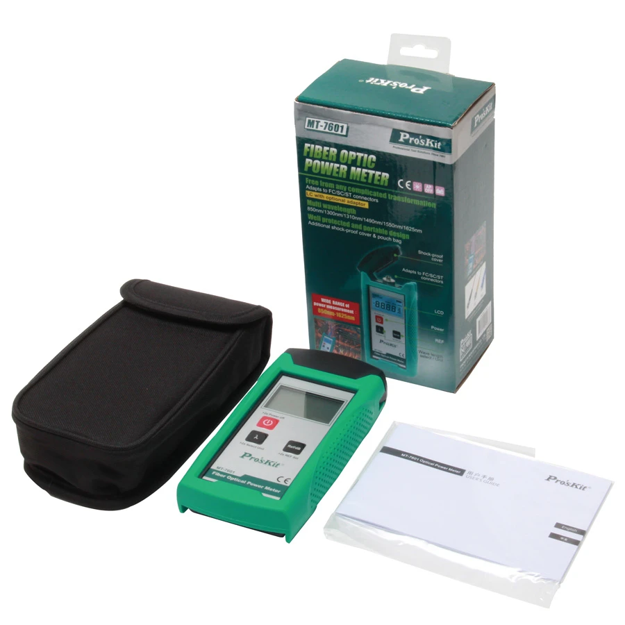 Pro'sKit MT-7601-C волоконно-оптический измеритель мощности Портативный Регулируемый Кабельный тестер сетей FC/SC/ST