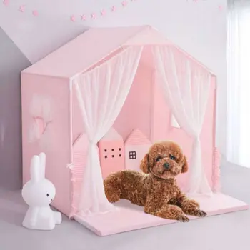 

Pet Tent Nest Four Seasons Universal Removable and Washable Dog Kennel Teddy Small Dog Cat Pet Princess Bed Spring Summer Tent^