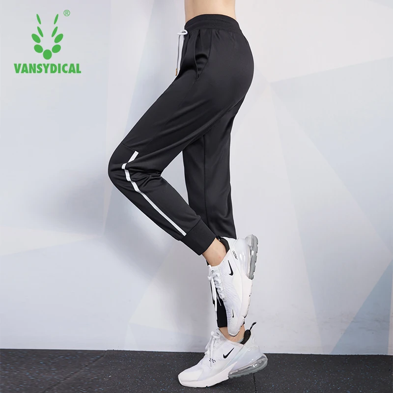 Женские штаны для бега VANSYDICAL спортивные дышащие в полоску йоги фитнеса