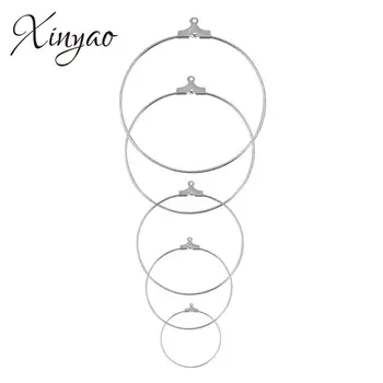 

20pcs/Set 20 40mm Stainless Steel Round Hoops Earrings Circle Classic Ear Wires Hooks for DIY Jewelry Making Material