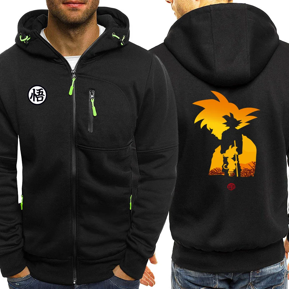 Dragon Ball Mens Hoodies Autumn 2019 New Streetwear Japan Anime Long Sleeve Casual Jacket Zipper Fleece 2