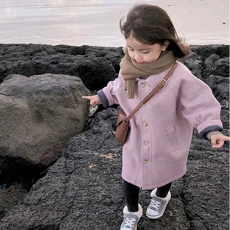 Abrigos de lana de doble cara para niña, ropa para niño 2 a 7 ropa de recta, prendas de vestir para bebé|Lana y mezclas| - AliExpress