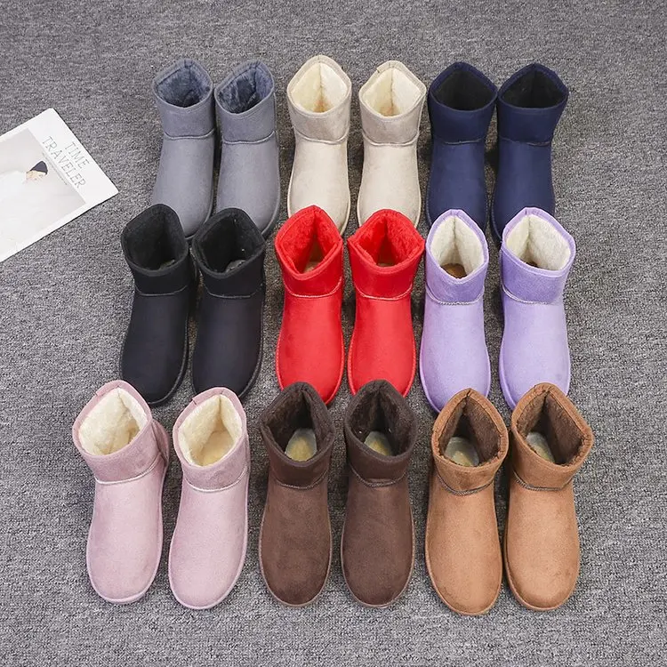 Autumn/Winter New Korean Plus Velvet High Heeled Women's Boots HairY Mouth Bold with Martin Boots Set Up Warm Short Boots