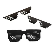 Горячие Thug Life очки женские милые игрушки дело с ним очки солнцезащитные очки для вечеринок пиксельные мужские черные оттенки мозаика солнцезащитные очки