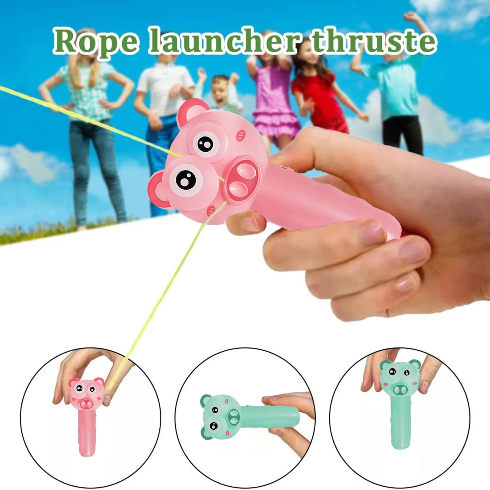 Hot Rope Controller With Rope Launcher Propeller Toys Cute Cat String