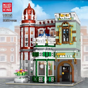 

Mould King MOC 16005 3050Pcs Street View Building 10185 Green Grocer Led Light Model Building Blocks Kids Christmas Toys 15008