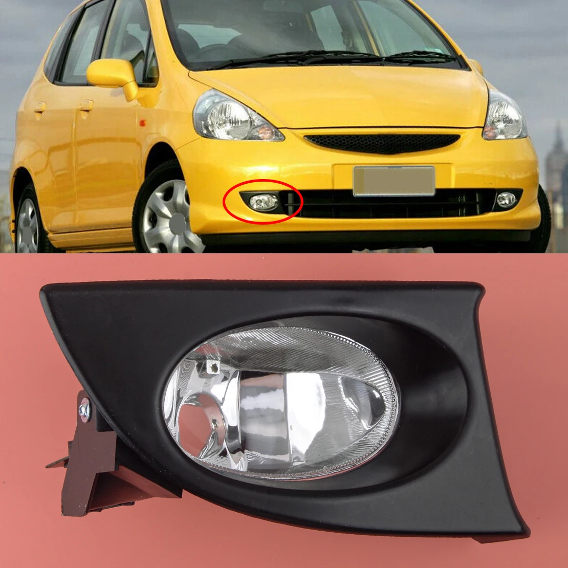 Black Car Right Front Bumper Fog Light Lamp Replacement Fit for Honda Jazz GD1 GD3 2003 2004 2005 2006 2007 2008 | Автомобили и
