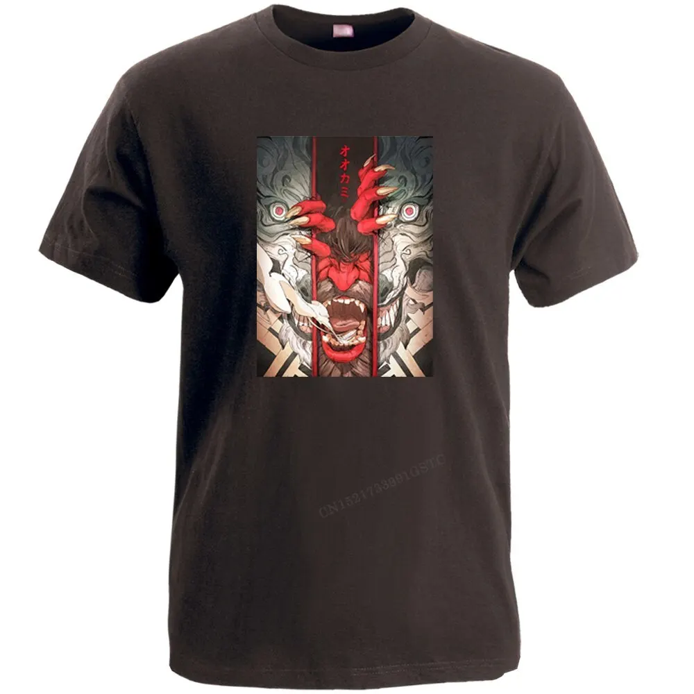 Maglietta In Stile Cinese Ghost Gate Top Maglietta In Cotone Stampata Allentata Top Uomo Cool Street Hip Hop Camisas Hombre Tee T Shirt