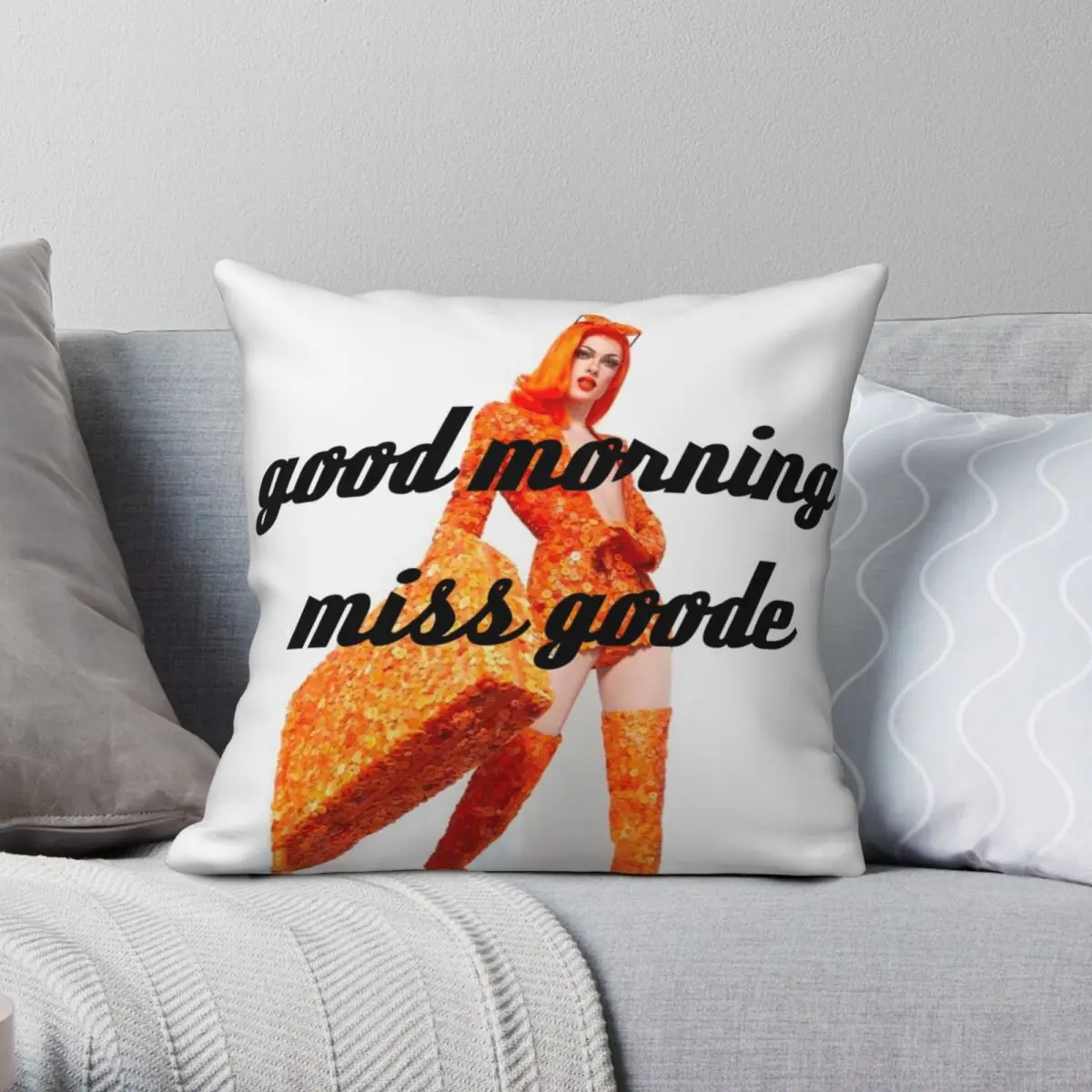 

Квадратная наволочка Good Morning Miss Goode из полиэстера и льна, бархатная креативная декоративная Автомобильная наволочка с молнией, 45x45