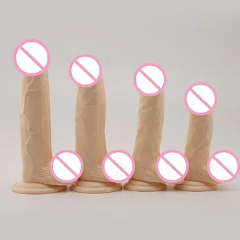 Flesh flexible Soft Jelly Dildo Vagina G-spot Orgasm Massage No Vibrator Anal Dildos Adult Couples Realistic Penis Big Dicks Toy 2