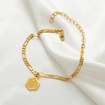 

Length 22cm + 10cm Extender Chain/Gold Color Initial Letters Anklet for Women Fashion Alphabet Jewelry Gifts #J0101