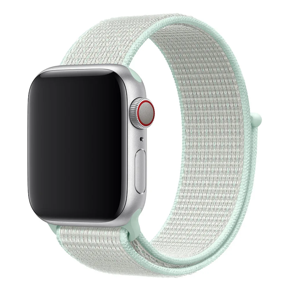 Ремешок для наручных часов Apple Watch 4 5 3/2/1 38 мм 42 мм 62new цветовый нейлоновый из мягкой дышащей ткани сменный ремешок петли для наручных часов iwatch серии 4 40 мм 44 мм - Band Color: 37QQS