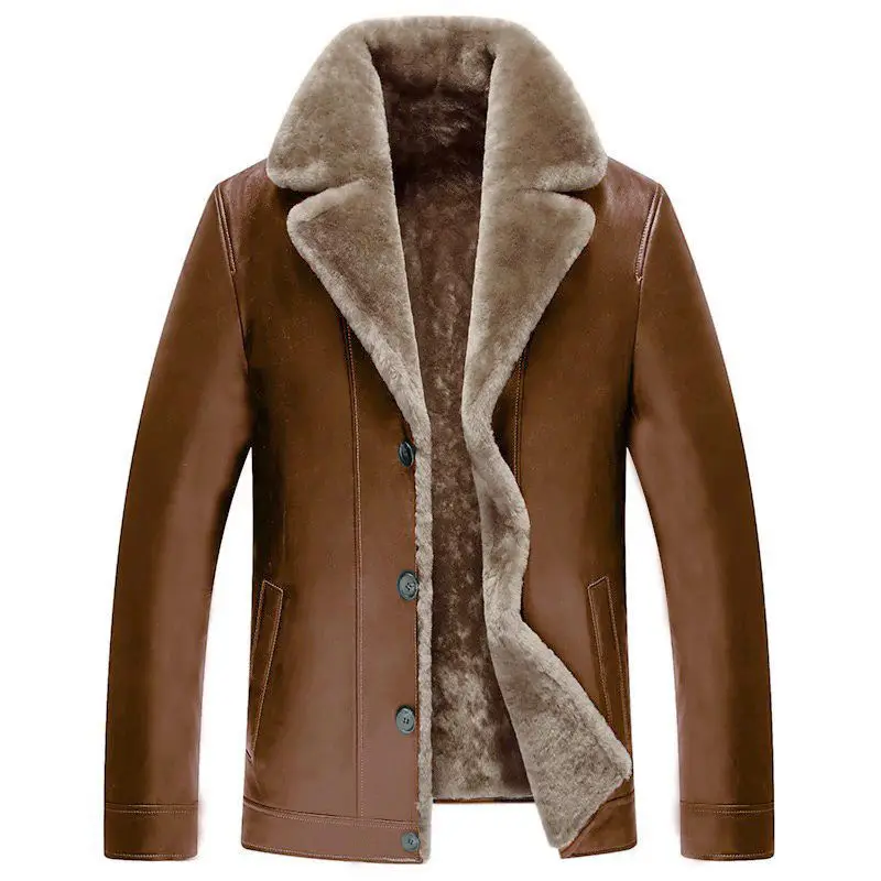 Leather jacket Новая зимняя мотоциклетная мужская кожаная куртка Мужская ветровка ПУ куртки Мужская Верхняя одежда теплые ПУ бейсбольные куртки размер 4XL - Цвет: Leather jacket