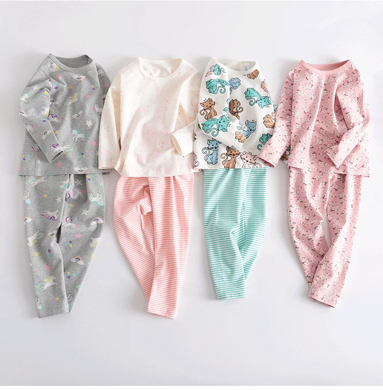 kids pajamas girls boys sleepwear nightwear baby infant clothes animal cartoon pajama sets cotton kids clothing