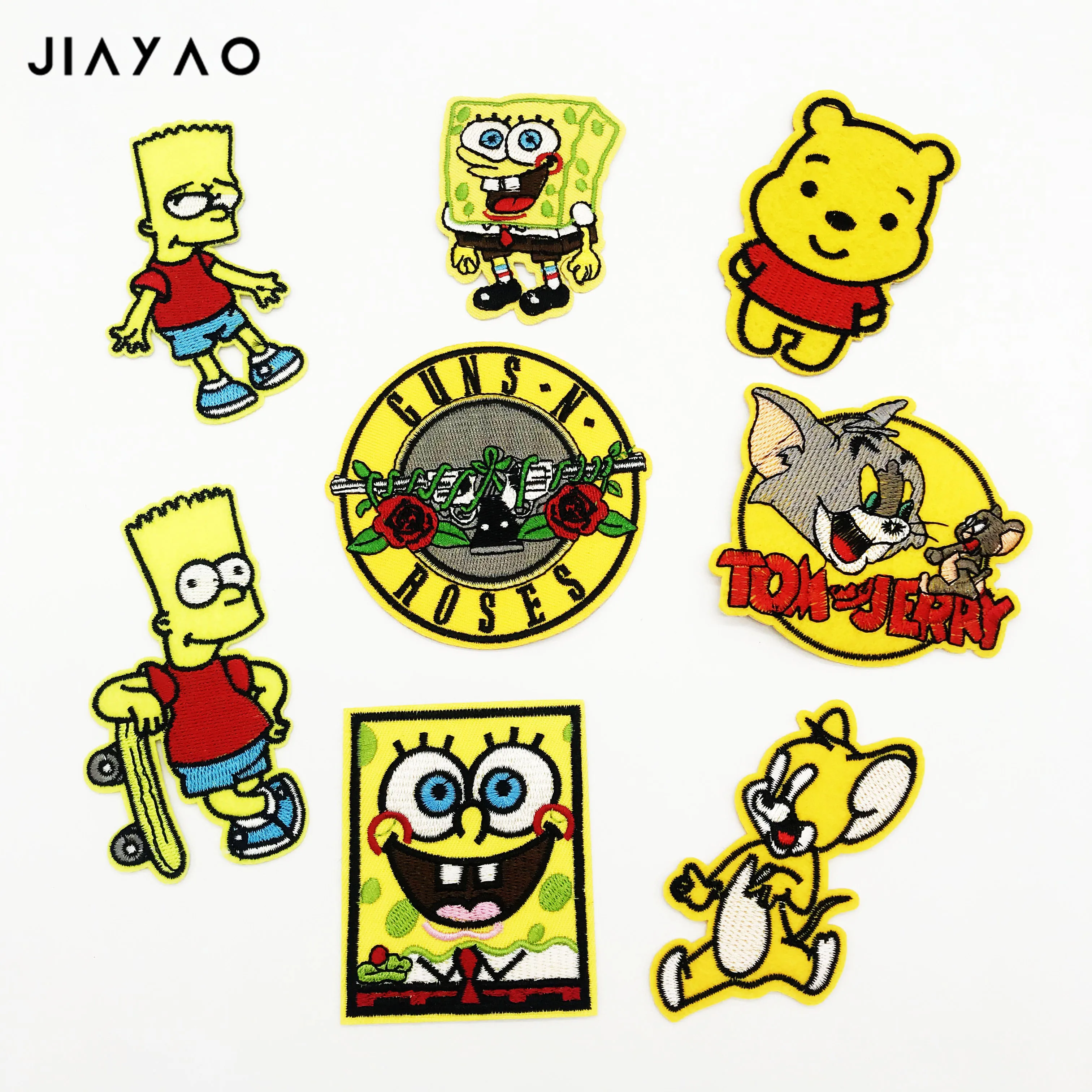 

Embroidered Cloth Patch yellow Cartoon figure sewing Iron on For Clothes Stickers Apparel Garment Accessories badge