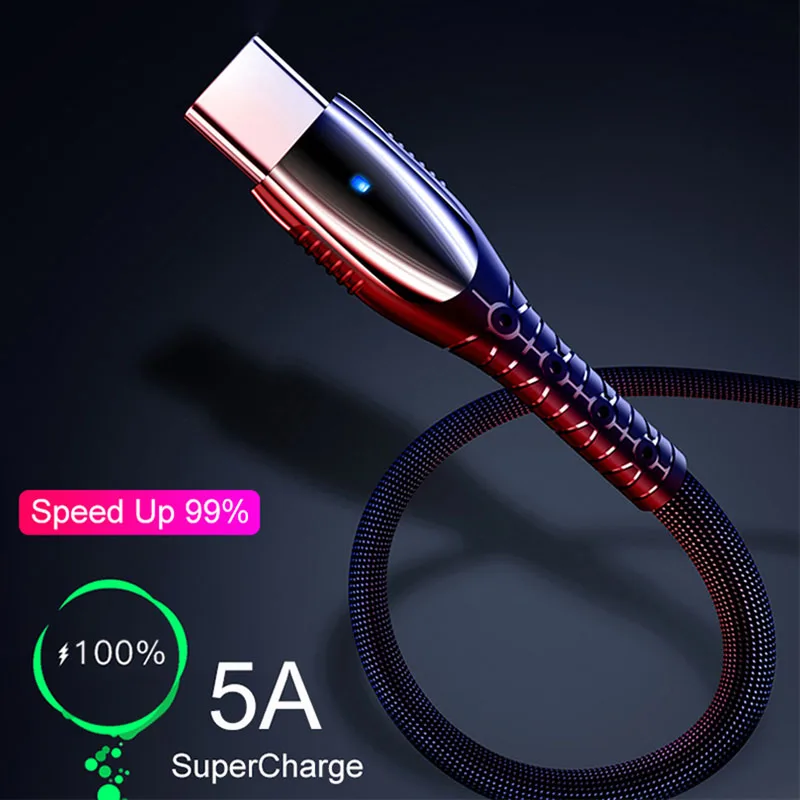 

5A USB Type C Cable For Huawei P20 Lite Honor 10 9 Pro 3.1 Fast Charging Data Cord Phone Charger For Samsung S9 Redmi Note 7