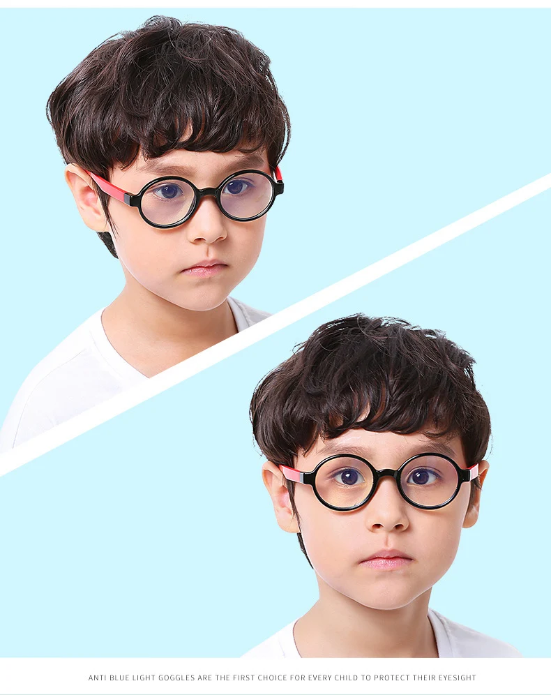 Ray Blue Light блокирующие очки с антибликовым УФ цифровым глазом TPEE резиновые гибкие детские мальчики девочки круглые