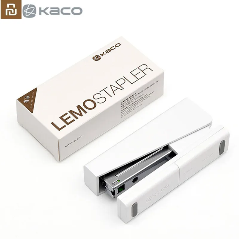 Original Youpin Mijia Kaco LEMO Stapler 24/6 26/6 with 100 pcs Staples for xiaomi Paper Binding Business School Office Use | Канцтовары