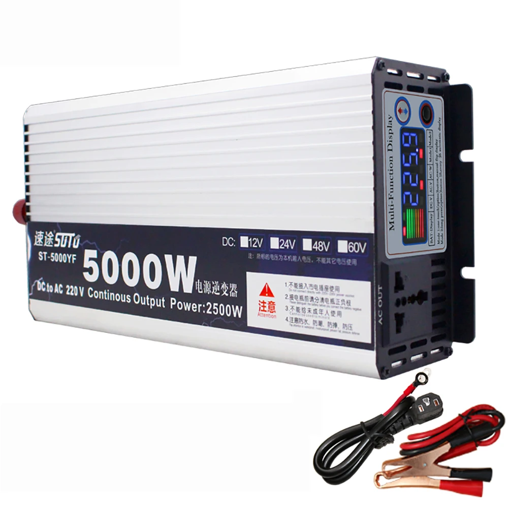 

Digital display Power inverter converter DC 12V/24V/48V/60V to AC 220V 5000W Y
