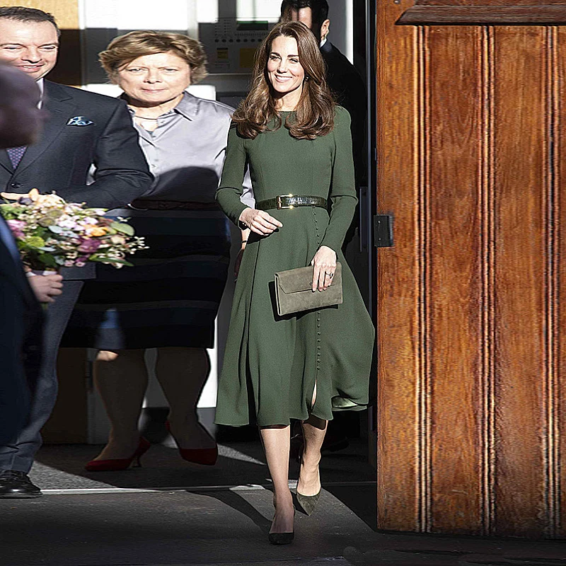 Женское модельное платье Kate Middleton винтажное Элегантное повседневное средней