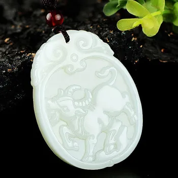 

hetian jade white jade pendant to mutually rat ox tiger rabbit Chinese zodiac snake horses sheep monkey chicken dogs