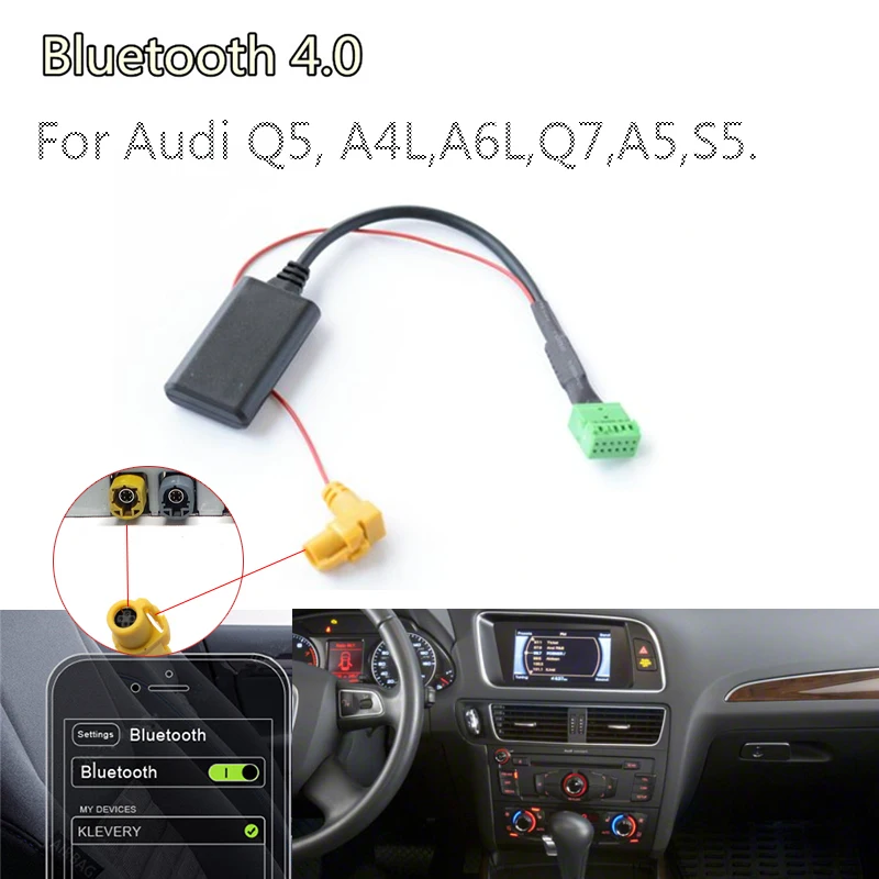 Bluetooth адаптер 4,0 Aux кабель для Audi Q5, A4L, A6L, Q7, A5, S5